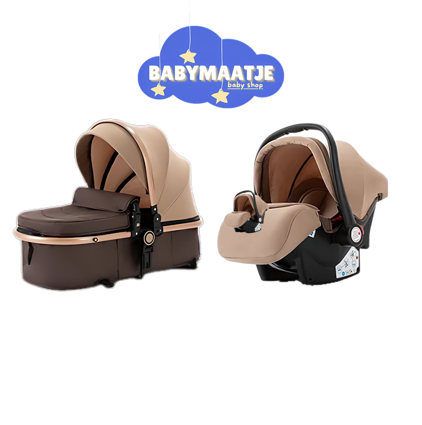 3 in 1 Kinderwagen Khaki