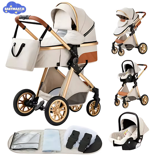 Luxe 3 in 1 kinderwagen V9 white